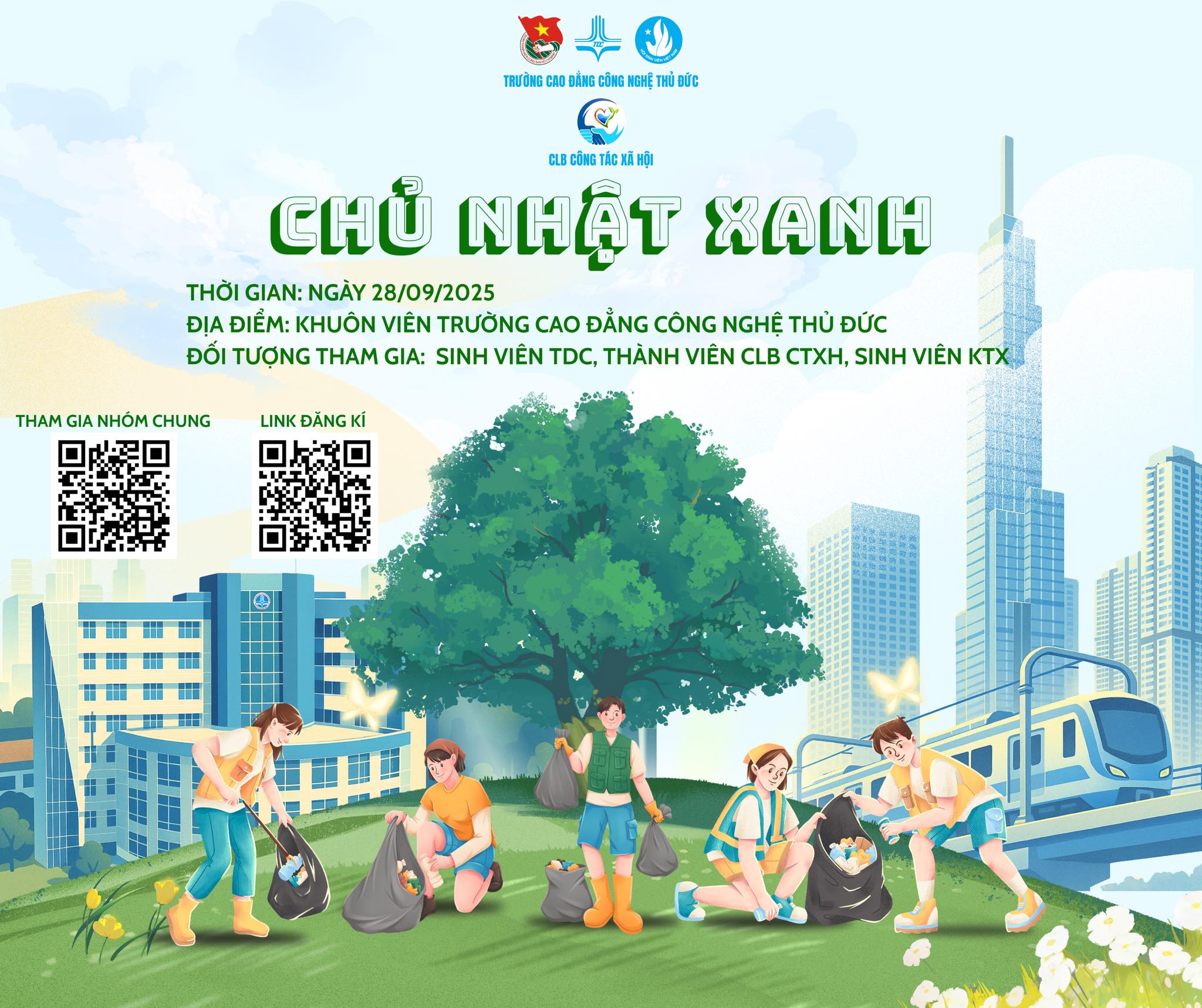 TUYỂN TÌNH NGUYỆN VIÊN THAM GIA HOẠT ĐỘNG – “CHỦ NHẬT XANH”